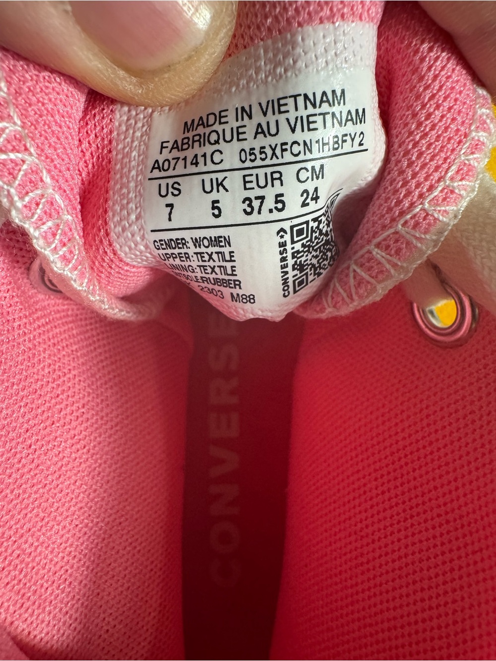 Converse CTAS Lift Hi Women 7. Oops Pink Canvas High Top Sneakers - Picture 7 of 7